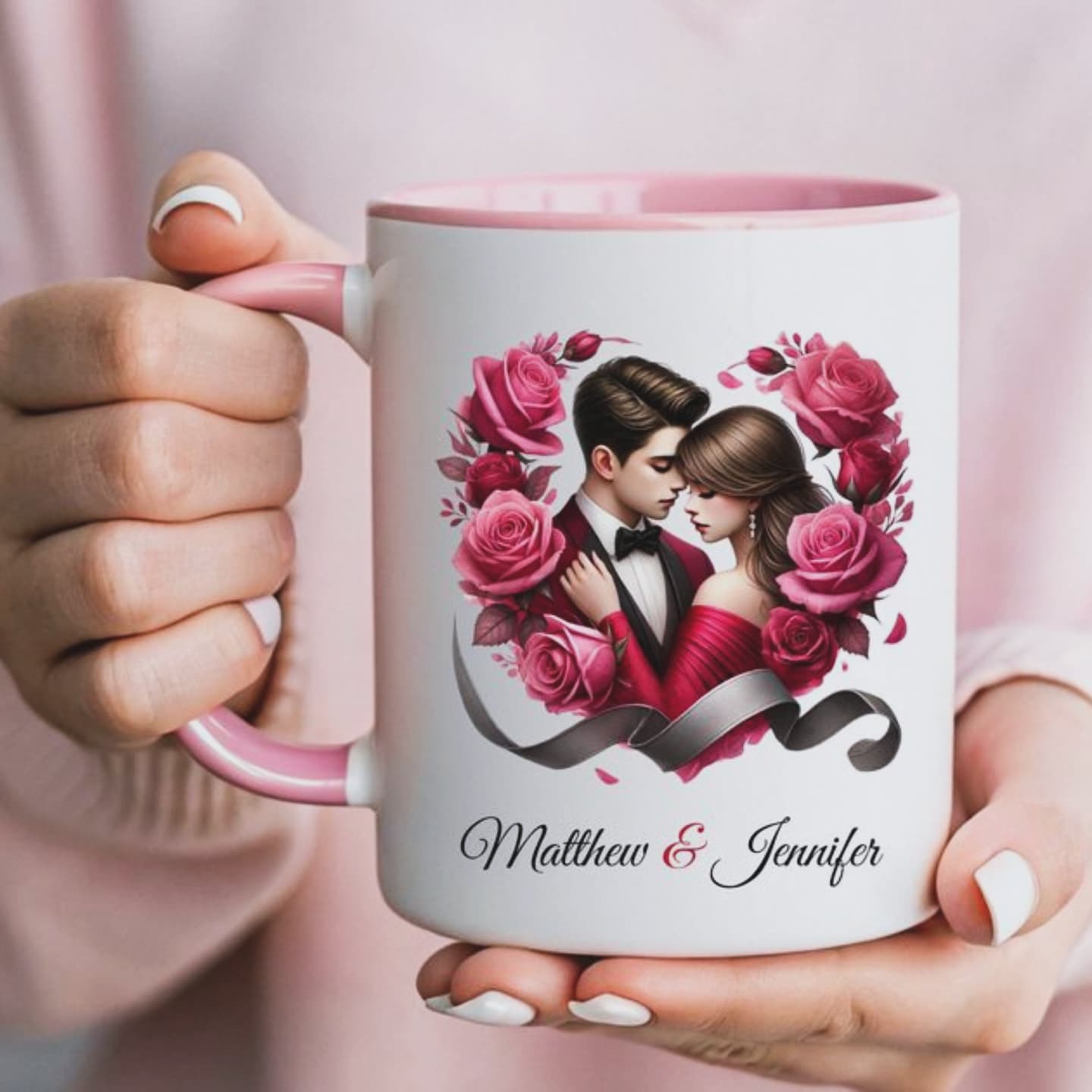A Romantic Rose Couple Personalized Mug – by NONO & LULI