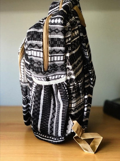 Tribal Print Hemp Backpack for Men & Women | Stylish Eco-Friendly School, Travel & Laptop Bag
