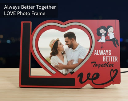 Customized LED Photo Frame | Heart-Shaped "Love" Lamp for Couples