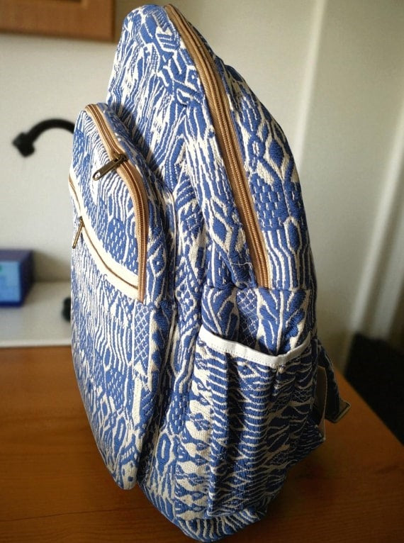 Tribal Print Hemp Backpack for Men & Women | Stylish Eco-Friendly School, Travel Bag & Laptop Bag