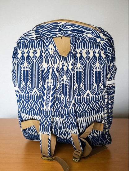 Tribal Print Hemp Backpack for Men & Women | Stylish Eco-Friendly School, Travel Bag & Laptop Bag