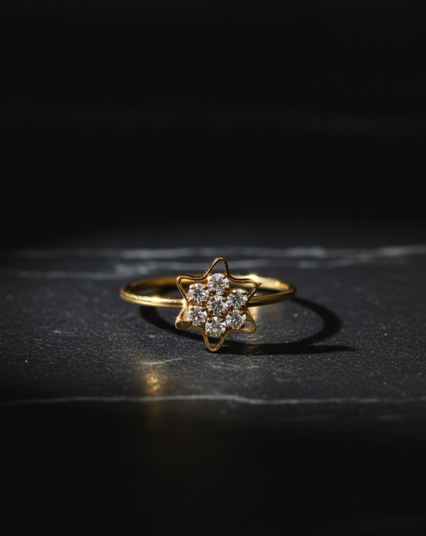 Dainty Diamond Star Ring | Gold Celestial Cluster Ring