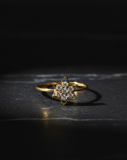 Dainty Diamond Star Ring | Gold Celestial Cluster Ring