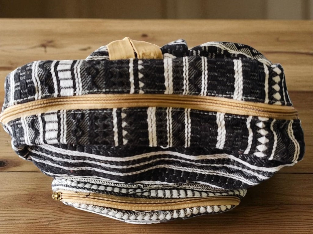 Tribal Print Hemp Backpack for Men & Women | Stylish Eco-Friendly School, Travel & Laptop Bag