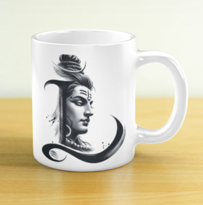 Alphabetical Shiva Design Custom Coffee Mug – Personalized Spiritual Gift