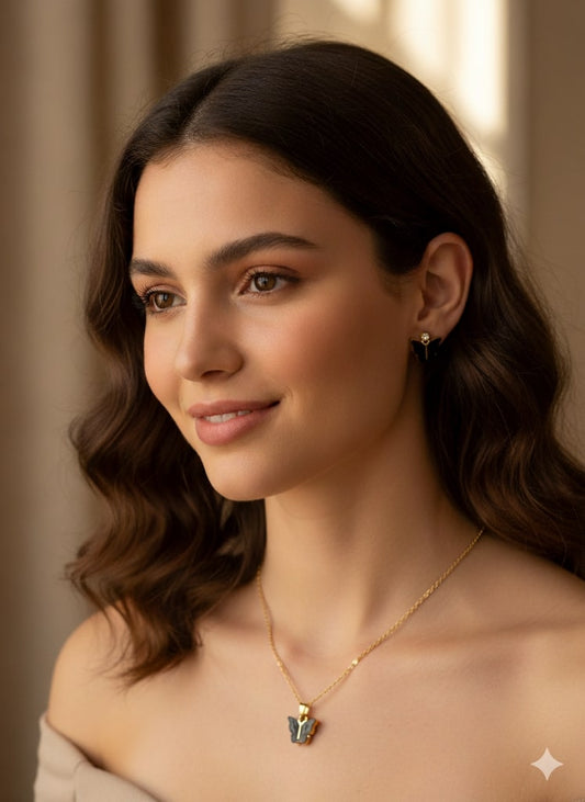 Elegant Butterfly Necklace & Earrings Set