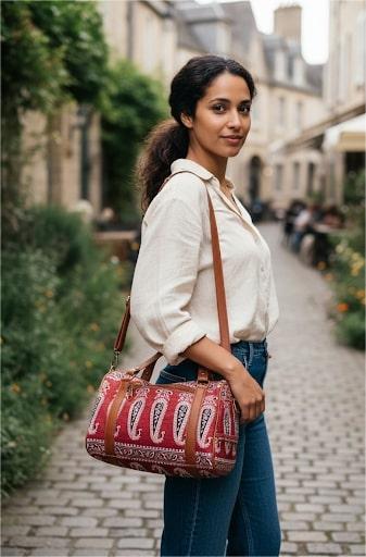 Trendy Paisley Print Women's Duffel Bag | Stylish Travel & Everyday Shoulder Bag